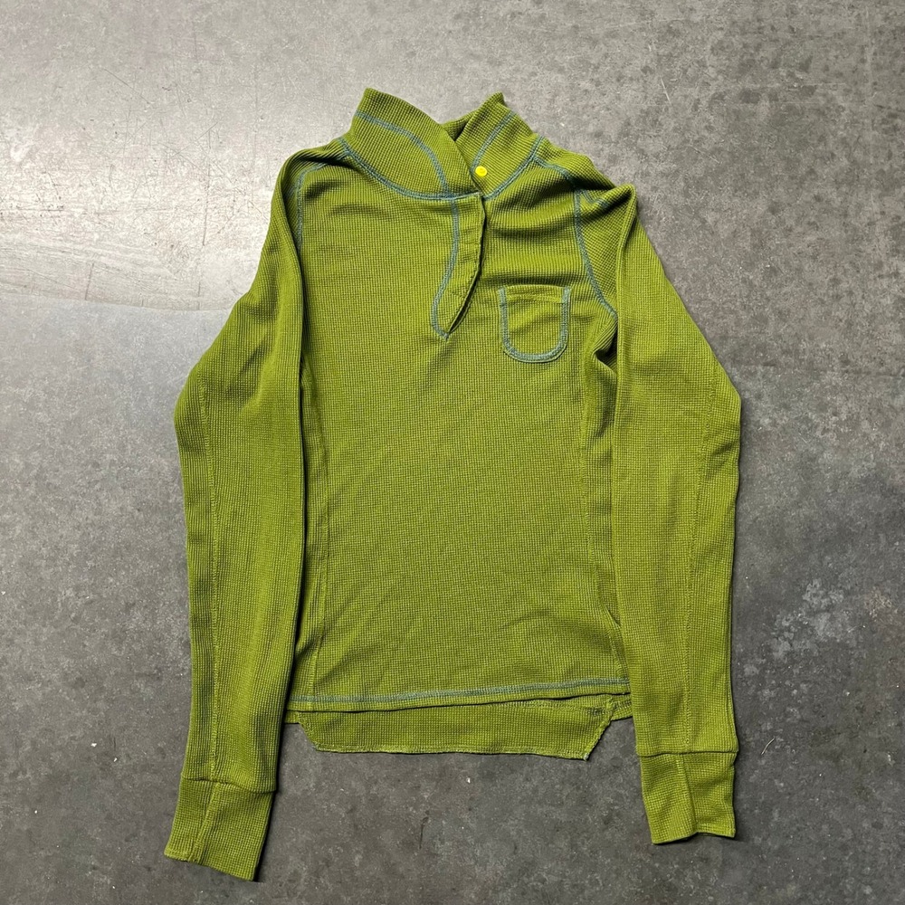 Sherpa Adventure Gear Womens Waffle Knit Thermal Top Mandala Graphic Green S